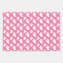 Pastel Ghosts Halloween Wrapping Paper set of 3