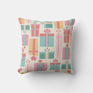 Pastel Gift Boxes Pattern Cushion