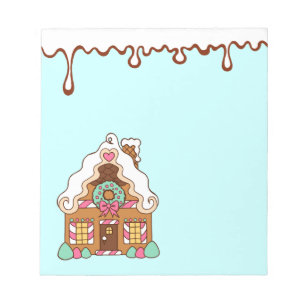 Pastel Gingerbread House Notepad