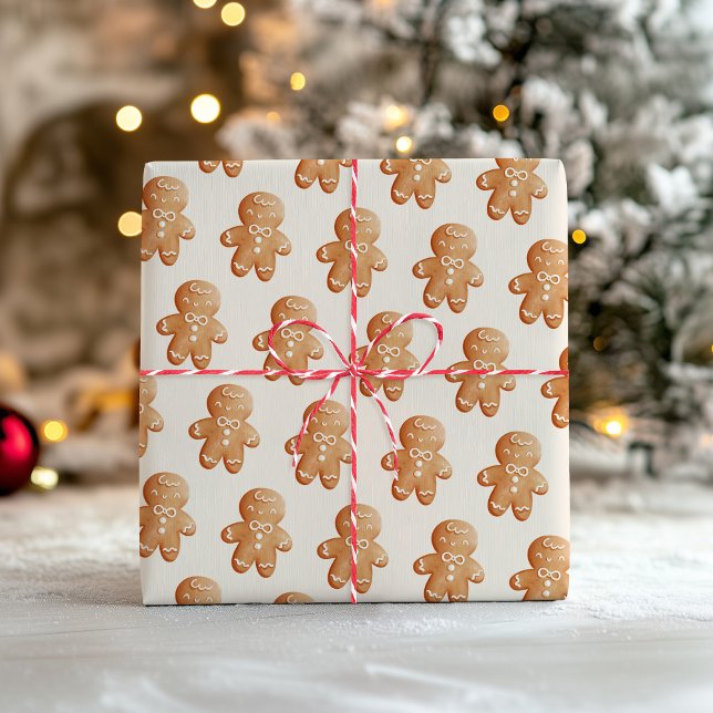 Pastel Gingerbread Man Cocoa Mug Christmas Wrapping Paper Sheet (Creator Uploaded)