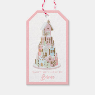 Pastel Gingerbread Sugar Castle Cake Gift Tags