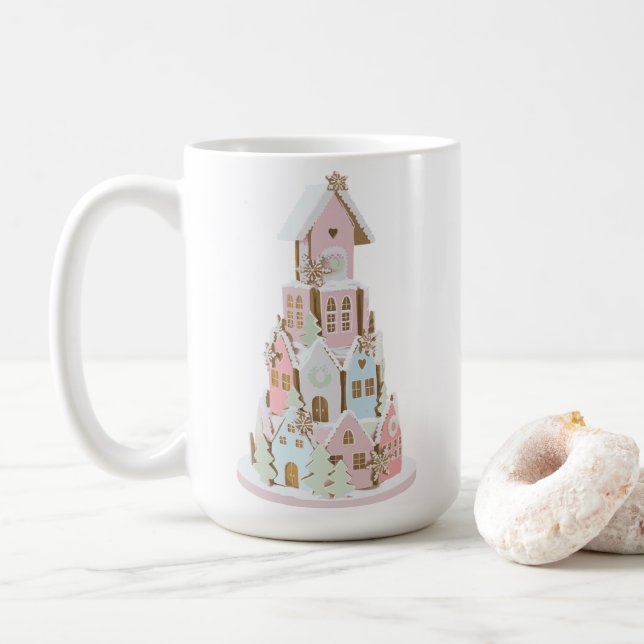 Pastel Gingerbread Sugar Castle Cake Mug (With Donut)