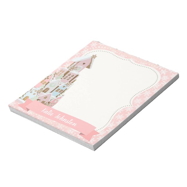 Pastel Gingerbread Sugar Castle Cake Notepad (Rotated)