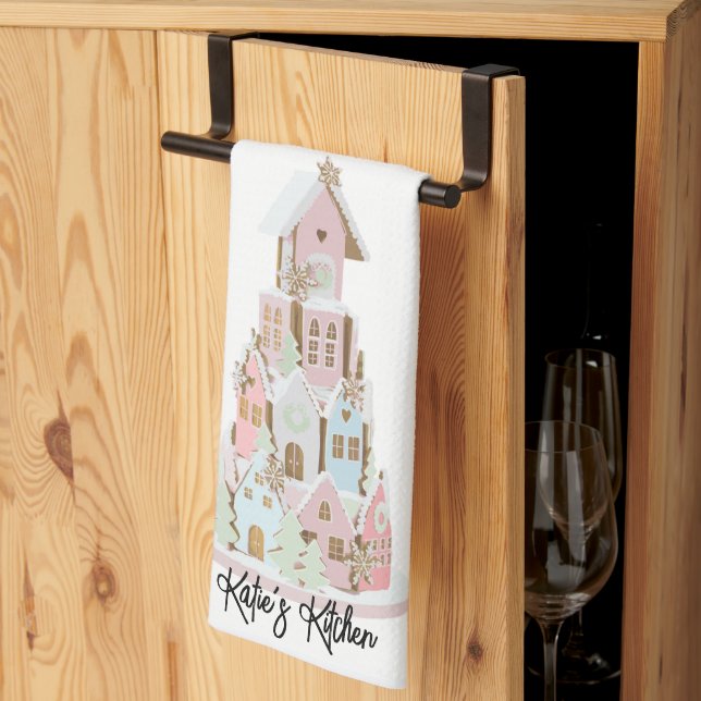 Pastel Gingerbread Sugar Castle Cake Tea Towel (Thirds Fold)