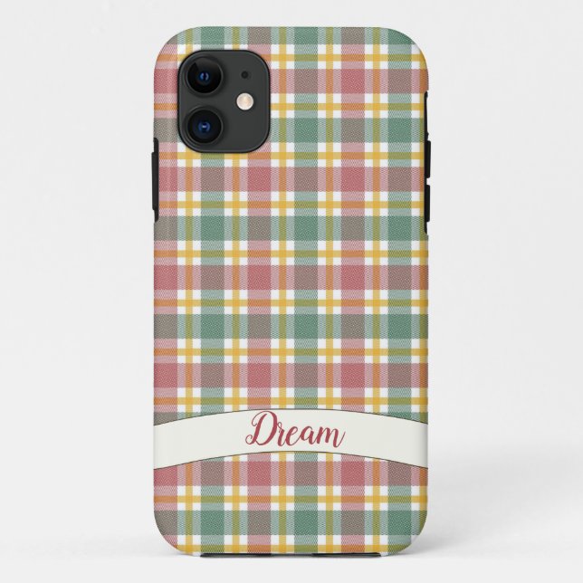 Pastel gingham fabric iPhone Case (Back)