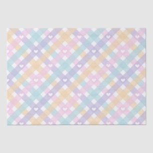 Pastel Gingham Hearts Tissue Paper