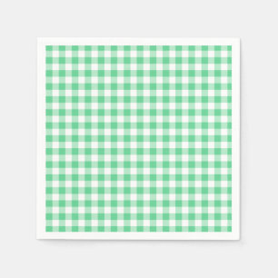Pastel Gingham Napkins Green