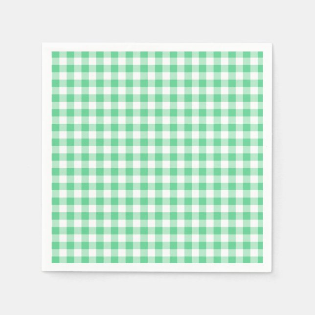 Pastel Gingham Napkins Green (Front)