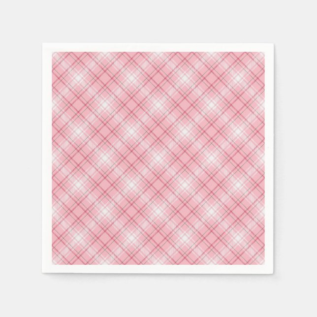Pastel Gingham Napkins Soft Red (Front)