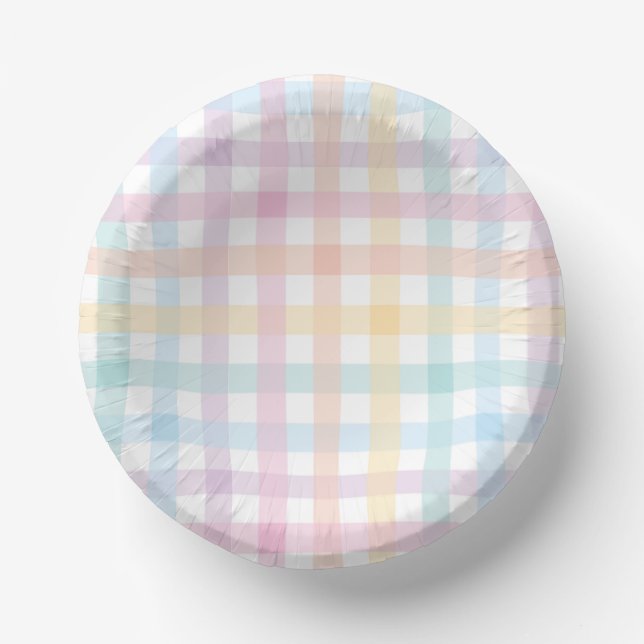 Pastel Gingham  Paper Plate (Front)