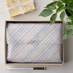 Pastel Gingham Pattern Modern Birthday Tissue Paper