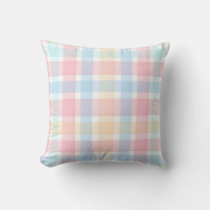 Pastel Gingham – Soft Watercolor Pattern Cushion