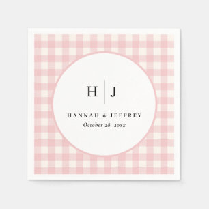 Pastel Gingham Wedding Napkins