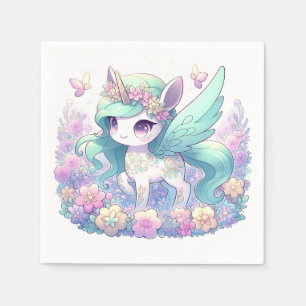 Pastel Girl Unicorn Baby Shower Napkin