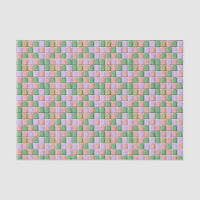 Pastel Glass Effect Mini Bathroom or Spa Tiles Tissue Paper (Front)