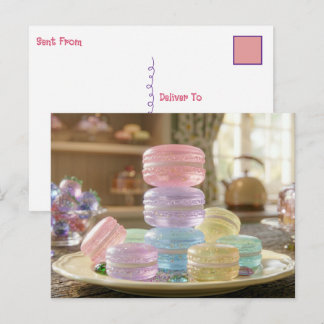 Pastel Glass Macaron Cookies | Keeping in Touch Postcard