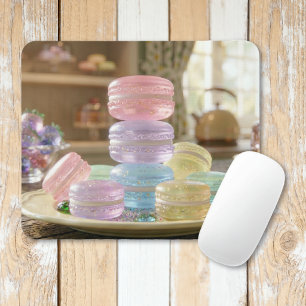 Pastel Glass Macaron Cookies   Mouse Mat