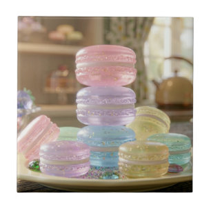 Pastel Glass Macaron Cookies   Tile