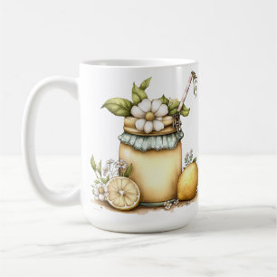 PASTEL GLASS OF LEMONADE AND FLOWERS COFFEE MUG