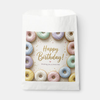 Pastel Glazed Donuts Gold Sprinkles Sweet Favour Bags