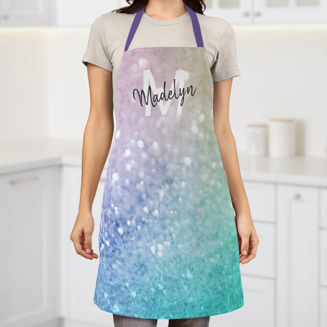 Pastel Glitter Bokeh BackgroundGlam Elegant Apron (Creator Uploaded)