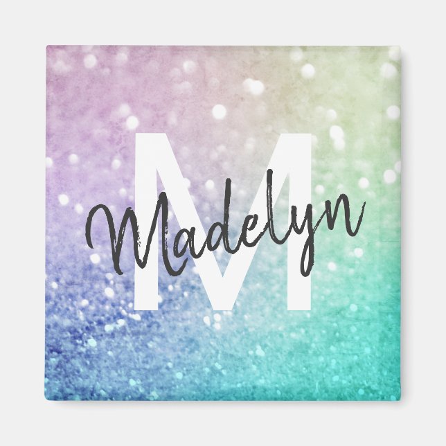 Pastel Glitter Bokeh BackgroundGlam Elegant Glitte Magnet (Front)
