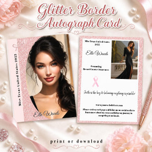 Pastel Glitter Pageant Autograph Cards