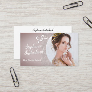 Pastel Glitter Pageant Business Card