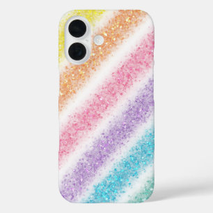 Pastel Glitter Rainbow iPhone 16 Case
