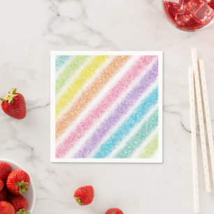 Pastel Glitter Rainbow Napkin