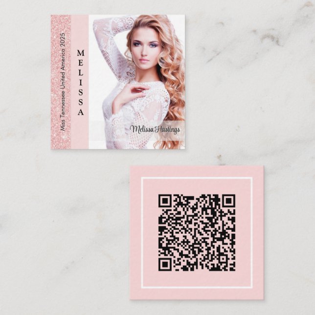 Pastel Glitz Custom Pageant Queen Profile Card (Front/Back)