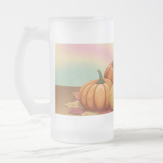Pastel Glossy Pumpkins Frosted Mug (Left)