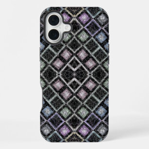 Pastel Glow Mosaic Mandala with Silver Lattice iPhone 16 Plus Case