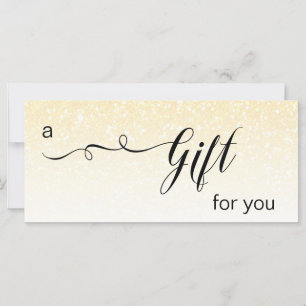 *~* Pastel Gold Amber  Glitter Trendy Gift Card
