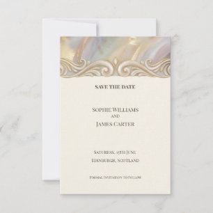 Pastel Gold Art Deco Save The Date