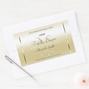 Pastel Gold Cream Product Labels Logo and Initials