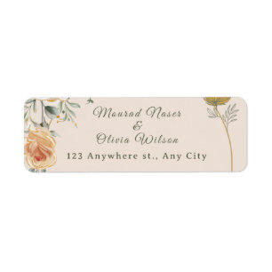 Pastel & Gold Floral Wedding Invitation