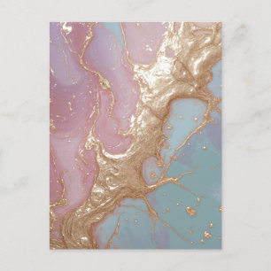 Pastel Gold Marble Holiday Postcard