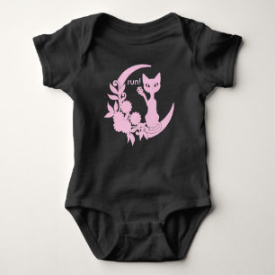 Pastel Goth Aesthetic Crescent Moon Kitty Cat Baby Bodysuit