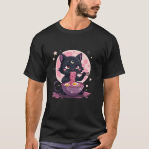 Pastel Goth Aesthetic Kawaii Creepy Cat Eating Ram T-Shirt