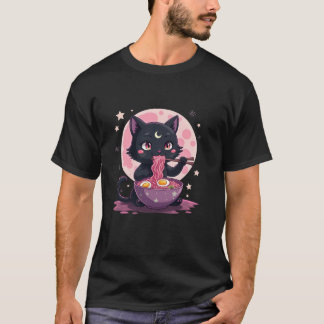 Pastel Goth Aesthetic Kawaii Creepy Cat Eating Ram T-Shirt