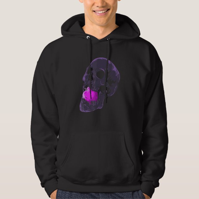 Pastel Goth Aesthetic Skull Apple Fruit Skeleton H Hoodie (Front)