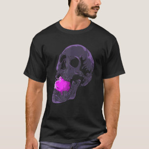 Pastel Goth Aesthetic Skull Apple Fruit Skeleton H T-Shirt