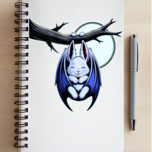 Pastel Goth Bat Bunny Moonlight Notebook