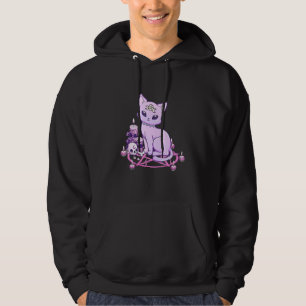 Pastel Goth Cat Creepy Wicca Cat Vamporwave Aesthe Hoodie