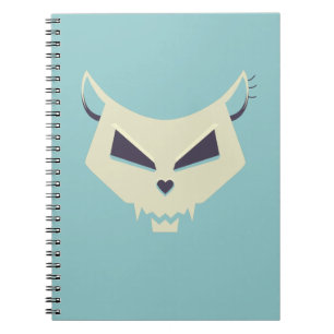 Pastel goth cat skull notebook