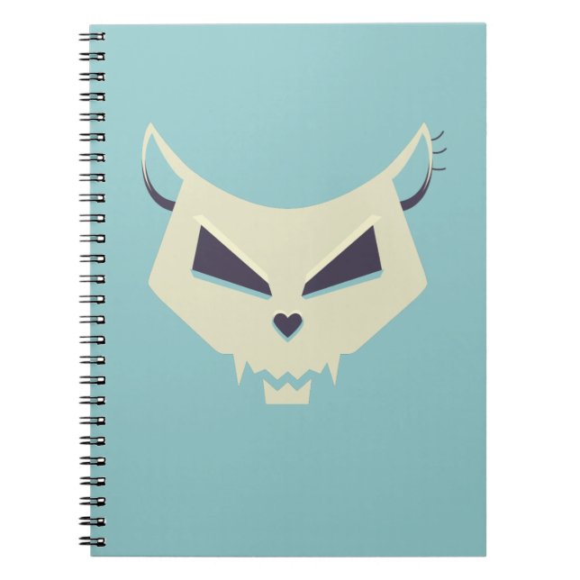 Pastel goth cat skull notebook (Front)