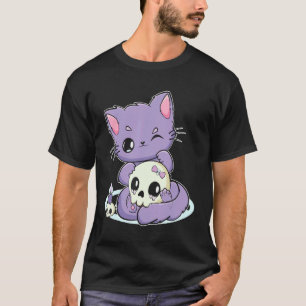 Pastel Goth Cat With Magic Item For Witchcore And  T-Shirt