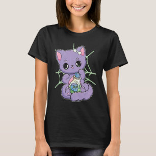 Pastel Goth Cat With Magic Potion For Witchy Acade T-Shirt