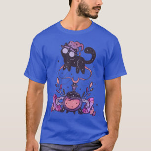 Pastel Goth Clothing Creepy Witchcraft Cat Magican T-Shirt